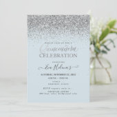 15歳の誕生日を飾る星に書かれたDIYのほこりっぽい青いデザイン 招待状 (スタンド正面)