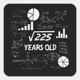 15歳の誕生日オタク系の数学15歳の誕生日プレゼント スクエアシール
