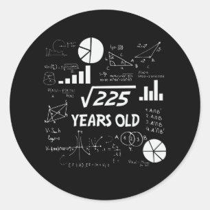 15歳の誕生日オタク系の数学15歳の誕生日プレゼント ラウンドシール