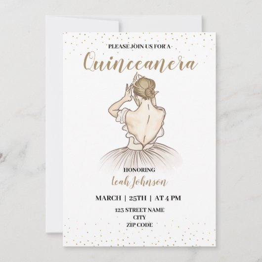 15歳の誕生日キンセアニェラ 招待状 (正面)