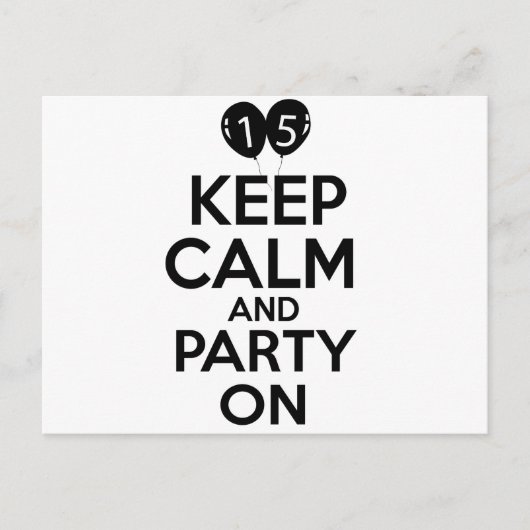 15歳の誕生日デザイン ポストカード (正面)