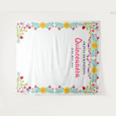 15歳の誕生日パーティーの写真用背景　メキシコの花 タペストリー (正面(横))