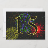 15歳の誕生日パーティーの招待 招待状 (正面)