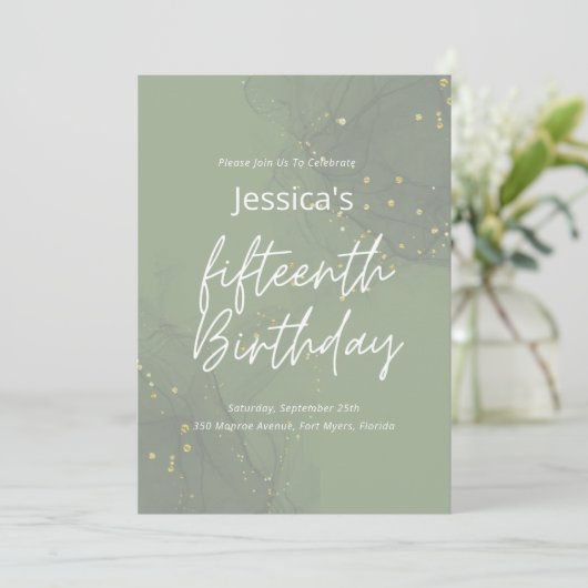 15歳の誕生日パーティー招待状 招待状 (スタンド正面)