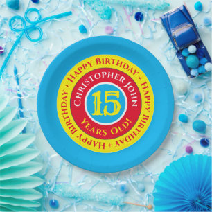 15歳の誕生日パーティー用紙皿 ペーパープレート