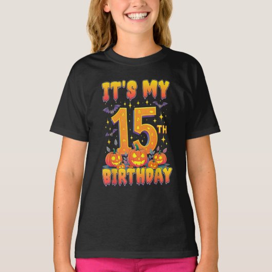 15歳の誕生日パーティー15歳のハロウィーン Tシャツ (正面)