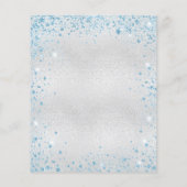 15歳の誕生日パーティー シルバー 青 グリッター 予算 招待状 チラシ (裏面)