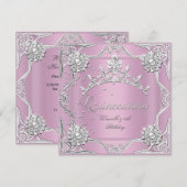 15歳の誕生日パーティー ソフトピンクのキンバリーナ 招待状 (正面/裏面)