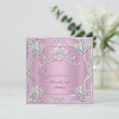 15歳の誕生日パーティー ソフトピンクのキンバリーナ 招待状 (スタンド正面)