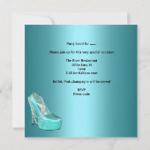 15歳の誕生日パーティー　ターコイズブルーのドレス 招待状 (裏面)