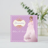 15歳の誕生日プリンセス/DIY背景 招待状 (スタンド正面)