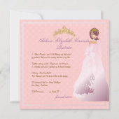 15歳の誕生日プリンセス/DIY背景 招待状 (裏面)