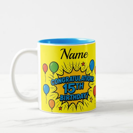 15歳の誕生日マグカップ ツートーンマグカップ (左)