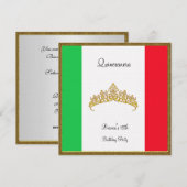 15歳の誕生日招待状 メキシコ国旗 招待状 (正面/裏面)