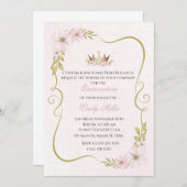 15歳の誕生日招待状 王女のピンク  招待状 (正面/裏面)