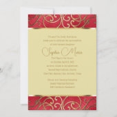 15歳の誕生日飾り　カラフル　ゴールド　ワイヤー　装飾 招待状 (正面)