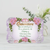 15歳の誕生日 おしゃれなキンバレラ招待状 招待状 (スタンド正面)