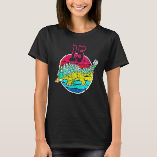 15歳の誕生日 おめでとう Ankylosaurus Magniventris 家族 Tシャツ (正面)