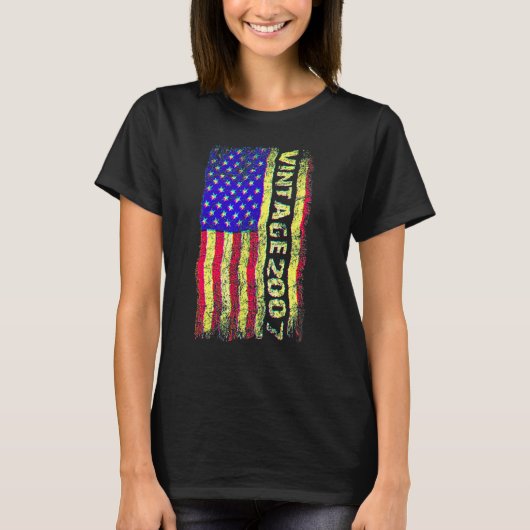 15歳の誕生日 アメリカ国旗 2007年製 ヴィンテージ Tシャツ (正面)