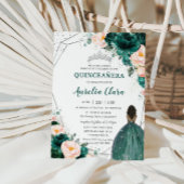 15歳の誕生日 エメラルドの頬紅 フラワーブラウン プリンセス 招待状
