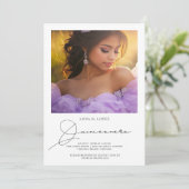 15歳の誕生日 エレガントなキンセアニエラ フォト招待状 招待状 (スタンド正面)