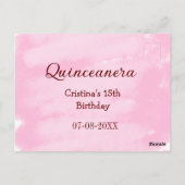 15歳の誕生日 キュイーンセニェーラ 名前を追加 テクスチャーよ ポストカード (裏面)