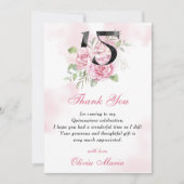 15歳の誕生日 キンセアニエラ 花の感謝カード 招待状 (正面)