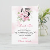 15歳の誕生日 キンセアニエラ 花の感謝カード 招待状 (スタンド正面)