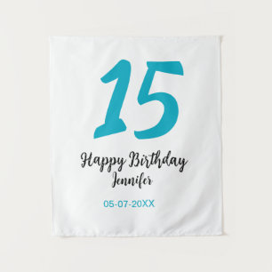 15歳の誕生日 キンセニエラ 追加 日付 年 青い テンプレート タペストリー