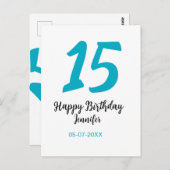 15歳の誕生日 キンセネラの日 年 青い テンプル ポストカード (正面/裏面)