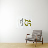 15歳の誕生日 キンセネラ 追加 日付 年 金色 タペストリー (インサイチュ(横))