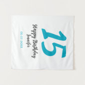 15歳の誕生日 キンセネラ 追加 日付 年 青い テンプル タペストリー (正面(横))