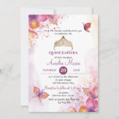 15歳の誕生日 クイーンセニョーラのティアラと蝶 招待状 (正面)