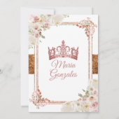 15歳の誕生日 クイーンセニョーラ アイボリー クーパー フラワーロイヤルクラウン 招待状 (裏面)