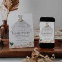 15歳の誕生日 クイーンセニョーラ エレガント フラワープリントドレス