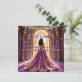 15歳の誕生日 クイーンセニョーラ パレス マジェンタ ゴールド 招待状 (スタンド正面)