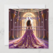 15歳の誕生日 クイーンセニョーラ パレス マジェンタ ゴールド 招待状 (正面)