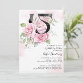 15歳の誕生日 クイーンセニョーラ ラスティック フラワーズ 招待状 (スタンド正面)