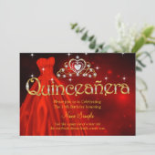 15歳の誕生日 クイーンセニョーラ レッドドレスにぴったりな豪華なティアラ 招待状 (スタンド正面)