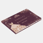 15歳の誕生日 クイーンセニョーラ ワインレッド ローズゴールド ドレス 王冠 名前 ゲストブック (コーナー)