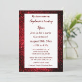 15歳の誕生日 クイーンセネラ ワインレッド グリッター 招待状 (スタンド正面)