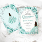 15歳の誕生日 ターコイズ シルバー 花 招待状