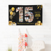 15歳の誕生日 ナンバー15 フォトコラージュ ブラック ゴールド 横断幕 (インサイチュ)