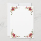 15歳の誕生日 バーガンディー ピオニー 花の誕生日 招待状 (裏面)