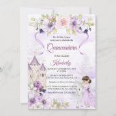 15歳の誕生日 パープルローズ フラワープリンセス 招待状 (正面)