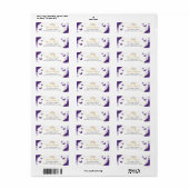 15歳の誕生日 パープル フラワーバタフライ 住所 ラベル (フルシート)