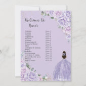 15歳の誕生日 パープル ライラック 花の飾り ご両親へのプレゼント 招待状 (裏面)
