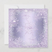 15歳の誕生日 パープル リラックマ 雪の結晶 冬のパーティー 招待状 (裏面)