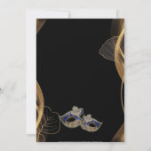 15歳の誕生日 ブラックゴールドマスカレードパーティー 招待状 (裏面)