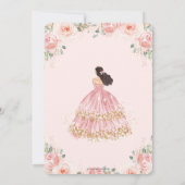15歳の誕生日 プリンセス ピンクのお花の女王 招待状 (裏面)